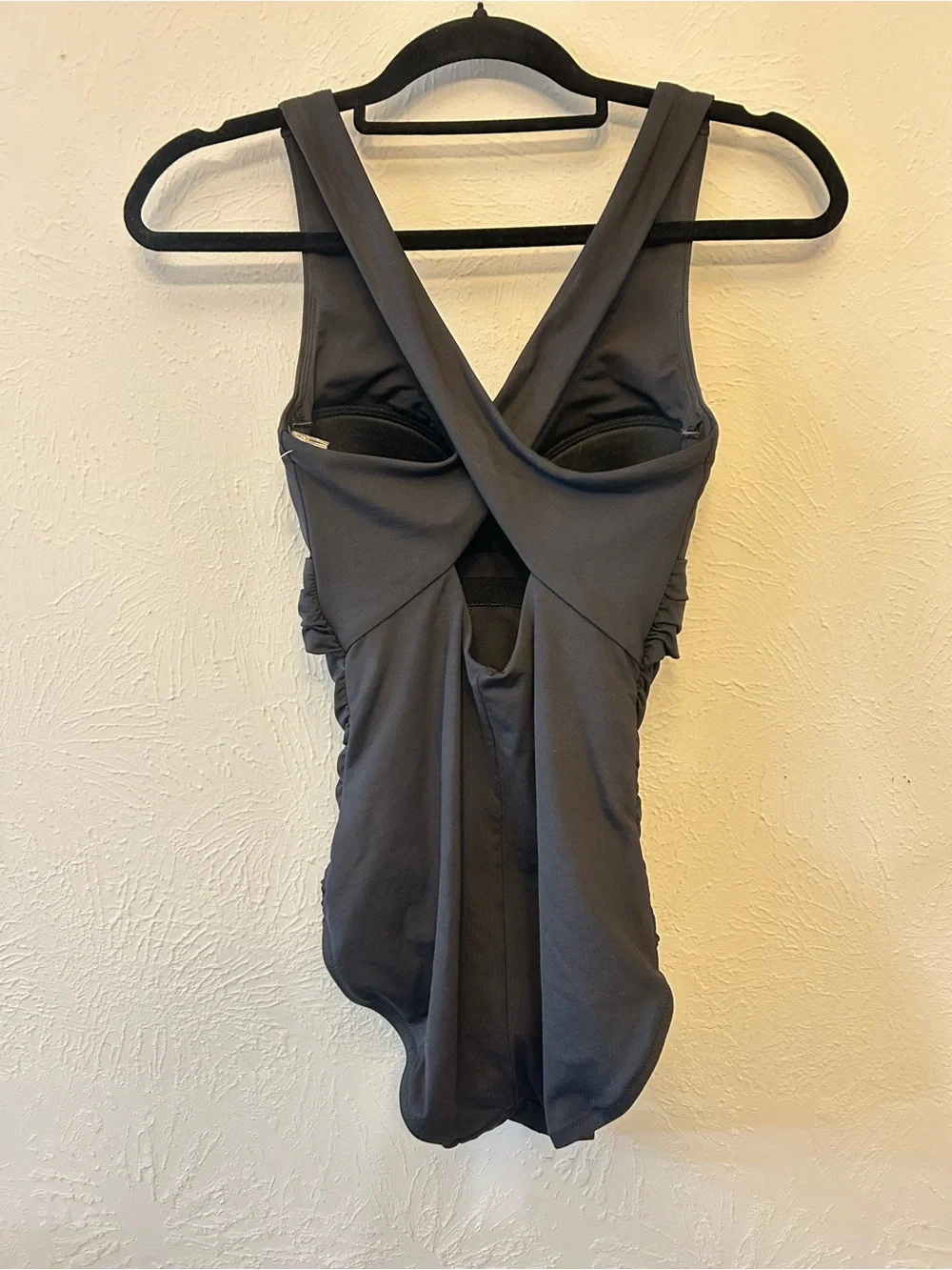 CALIA Power Sculpt Wrapped One-Piece Swimsuit in Black, Size 4